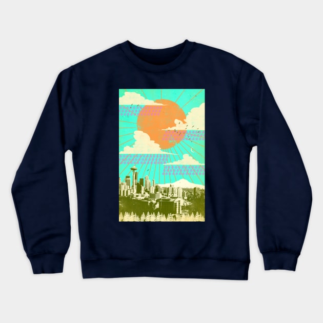 SEATTLE SUMMER Crewneck Sweatshirt by Showdeer